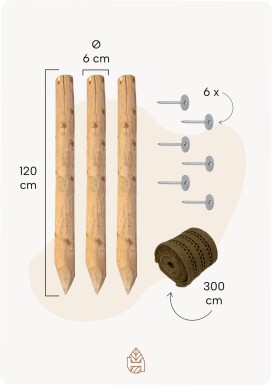 Baumpfahl-Set - 120x6 cm